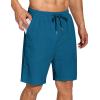 imageCOOFANDY Mens Summer Beach Shorts Lightweight Elastic Waist Drawstring Casual Shorts with PocketLake Blue