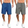 imageCOOFANDY Mens Athletic Shorts Stretch Active Workout Shorts Lightweight Gym Training ShortsGreyDark Blue