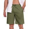 imageCOOFANDY Mens Casual Beach Shorts Summer Elastic Waist Shorts Lightweight Drawstring Golf ShortsArmy Green
