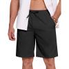 imageCOOFANDY Mens Casual Beach Shorts Summer Elastic Waist Shorts Lightweight Drawstring Golf ShortsBlack