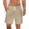 imageCOOFANDY Mens Casual Corduroy Shorts With Elastic Waist Drawstring Lightweight Summer Beach Shorts With PocketsLight Khaki