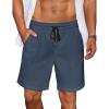 imageCOOFANDY Mens Casual Corduroy Shorts With Elastic Waist Drawstring Lightweight Summer Beach Shorts With PocketsNavy Blue