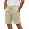 imageCOOFANDY Mens Casual Shorts 9 inch Inseam Elastic Waist Drawstring Short Lightweight Stretch Summer Beach ShortsMoon Grey