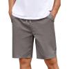 imageCOOFANDY Mens Casual Shorts Cotton Elastic Drawstring Shorts Summer Beach Chino ShortsDark Grey