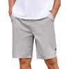 imageCOOFANDY Mens Casual Shorts Cotton Elastic Drawstring Shorts Summer Beach Chino ShortsLight Grey