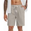 imageCOOFANDY Mens Casual Shorts Drawstring Summer Beach Shorts Lightweight Elastic Waist Vacation Short with PocketsLight Gray