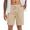 imageCOOFANDY Mens Casual Shorts Drawstring Summer Beach Shorts Lightweight Elastic Waist Vacation Short with PocketsLight Khaki