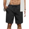 imageCOOFANDY Mens Casual Shorts Elastic Waist Drawstring Lightweight Dry Quick Summer Beach ShortsBlack