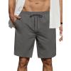 imageCOOFANDY Mens Casual Shorts Elastic Waist Drawstring Lightweight Dry Quick Summer Beach ShortsDark Grey