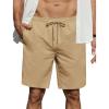 imageCOOFANDY Mens Casual Shorts Elastic Waist Drawstring Lightweight Dry Quick Summer Beach ShortsDark Khaki