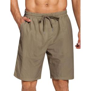 imageCOOFANDY Mens Summer Beach Shorts Lightweight Elastic Waist Drawstring Casual Shorts with PocketBrown