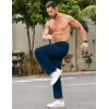 imageCOOFANDY Men Jogger Yoga Sweatpants Casual Athletic Elastic Waist Pants Open Bottom Trouser Jersey Knit Pants with PocketsBlue Purple