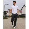 imageCOOFANDY Men Jogger Yoga Sweatpants Casual Athletic Elastic Waist Pants Open Bottom Trouser Jersey Knit Pants with PocketsDark Grey