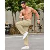 imageCOOFANDY Men Jogger Yoga Sweatpants Casual Athletic Elastic Waist Pants Open Bottom Trouser Jersey Knit Pants with PocketsKhaki
