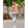 imageCOOFANDY Men Jogger Yoga Sweatpants Casual Athletic Elastic Waist Pants Open Bottom Trouser Jersey Knit Pants with PocketsMoon Gray