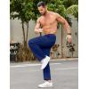 imageCOOFANDY Men Jogger Yoga Sweatpants Casual Athletic Elastic Waist Pants Open Bottom Trouser Jersey Knit Pants with PocketsNavy Blue