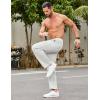 imageCOOFANDY Men Jogger Yoga Sweatpants Casual Athletic Elastic Waist Pants Open Bottom Trouser Jersey Knit Pants with PocketsWhite