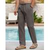 imageCOOFANDY Mens Linen Casual Pants Elastic Waist Beach Pants Lightweight Drawstring Summer Yoga PantsDark Gray