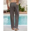 imageCOOFANDY Mens Linen Casual Pants Elastic Waist Beach Pants Lightweight Drawstring Summer Yoga PantsDark Gray