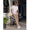 imageCOOFANDY Mens Linen Casual Pants Elastic Waist Beach Pants Lightweight Drawstring Summer Yoga PantsDark Khaki