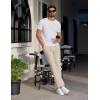 imageCOOFANDY Mens Linen Casual Pants Elastic Waist Beach Pants Lightweight Drawstring Summer Yoga PantsKhaki