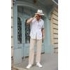 imageCOOFANDY Mens Linen Casual Pants Elastic Waist Beach Pants Lightweight Drawstring Summer Yoga PantsKhaki