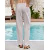 imageCOOFANDY Mens Linen Casual Pants Elastic Waist Beach Pants Lightweight Drawstring Summer Yoga PantsLight Gray