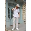 imageCOOFANDY Mens Linen Casual Pants Elastic Waist Beach Pants Lightweight Drawstring Summer Yoga PantsLight Gray