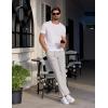 imageCOOFANDY Mens Linen Casual Pants Elastic Waist Beach Pants Lightweight Drawstring Summer Yoga PantsLight Gray