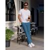 imageCOOFANDY Mens Linen Casual Pants Elastic Waist Beach Pants Lightweight Drawstring Summer Yoga PantsNavy Blue