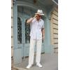 imageCOOFANDY Mens Linen Casual Pants Elastic Waist Beach Pants Lightweight Drawstring Summer Yoga PantsWhite