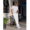 imageCOOFANDY Mens Linen Casual Pants Elastic Waist Beach Pants Lightweight Drawstring Summer Yoga PantsWhite