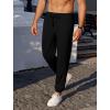 imageCOOFANDY Mens Waffle Jogger Lightweight Drawstring Casual Pants Slim Fit Jogger Sweatpants with PocketsBlack