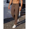 imageCOOFANDY Mens Waffle Jogger Lightweight Drawstring Casual Pants Slim Fit Jogger Sweatpants with PocketsBrown