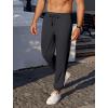 imageCOOFANDY Mens Waffle Jogger Lightweight Drawstring Casual Pants Slim Fit Jogger Sweatpants with PocketsDark Grey
