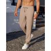 imageCOOFANDY Mens Waffle Jogger Lightweight Drawstring Casual Pants Slim Fit Jogger Sweatpants with PocketsKhaki
