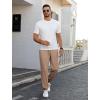 imageCOOFANDY Mens Waffle Jogger Lightweight Drawstring Casual Pants Slim Fit Jogger Sweatpants with PocketsKhaki