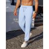 imageCOOFANDY Mens Waffle Jogger Lightweight Drawstring Casual Pants Slim Fit Jogger Sweatpants with PocketsLight Blue