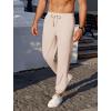imageCOOFANDY Mens Waffle Jogger Lightweight Drawstring Casual Pants Slim Fit Jogger Sweatpants with PocketsLight Brown