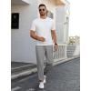 imageCOOFANDY Mens Waffle Jogger Lightweight Drawstring Casual Pants Slim Fit Jogger Sweatpants with PocketsLight Grey