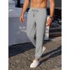 imageCOOFANDY Mens Waffle Jogger Lightweight Drawstring Casual Pants Slim Fit Jogger Sweatpants with PocketsLight Grey