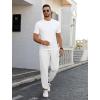 imageCOOFANDY Mens Waffle Jogger Lightweight Drawstring Casual Pants Slim Fit Jogger Sweatpants with PocketsWhite