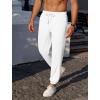 imageCOOFANDY Mens Waffle Jogger Lightweight Drawstring Casual Pants Slim Fit Jogger Sweatpants with PocketsWhite