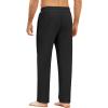 imageCOOFANDY Mens Yoga Pants Casual Elastic Waist Drawstring Jogger Sweatpants Open Bottom Lounge PantsBlack