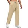 imageCOOFANDY Men Jogger Yoga Sweatpants Casual Athletic Elastic Waist Pants Open Bottom Trouser Jersey Knit Pants with PocketsKhaki