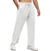 imageCOOFANDY Men Jogger Yoga Sweatpants Casual Athletic Elastic Waist Pants Open Bottom Trouser Jersey Knit Pants with PocketsWhite