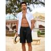imageCOOFANDY Mens Beach Shorts 9quot Elastic Waist Drawstring Shorts Lightweight Regular Fit Casual Summer ShortsAblack