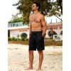 imageCOOFANDY Mens Beach Shorts 9quot Elastic Waist Drawstring Shorts Lightweight Regular Fit Casual Summer ShortsAblack