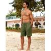 imageCOOFANDY Mens Beach Shorts 9quot Elastic Waist Drawstring Shorts Lightweight Regular Fit Casual Summer ShortsArmy Green