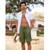 imageCOOFANDY Mens Beach Shorts 9quot Elastic Waist Drawstring Shorts Lightweight Regular Fit Casual Summer ShortsArmy Green